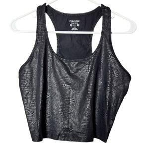 Calvin Klein Women’s Racerback Athletic Sporty Athleisure Crop Tank Sz L